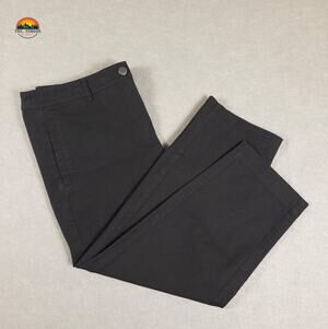 Eileen Fisher Cropped Pants Black Flat Front Pockets Women's Size Small
